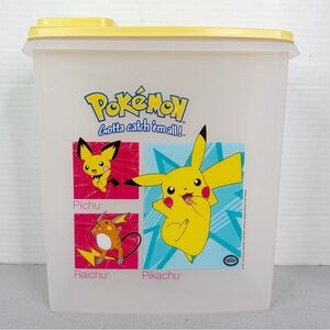 2001 POKÉMON PIKACHU NINTENDO TUPPERWARE CEREAL KEEPER STORAGE CONTAINER LID